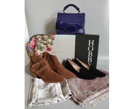 Pair of Hobbs Black Suede Court Shoe, boxed new (size 38.5), Pair of Jigsaw Brown Suede Ankle Boots, boxed (size 39)Lulu Guin