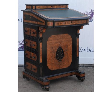 Aesthetic movement walnut and ebonised davenport writing deskCondition Report:  The base is not attached to the drawer sectio
