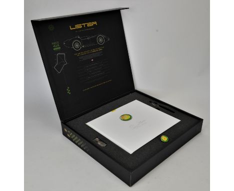 Lister Jaguar Stirling Moss limited edition book with presentation case and items, lot also along with a large collection of 