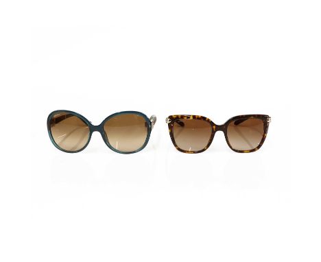 A pair of Bvlgari faux tortoiseshell sunglasses,8207-B, with serpent detailing end pieces, size 53-19-145, with case and box,