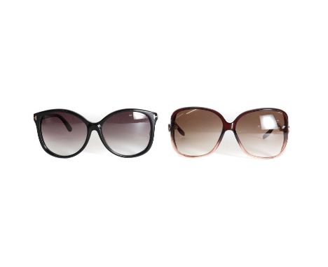 A pair of Gucci brown framed sunglasses, GG 3500/S, with GG heart detailing to hinges, with graduating brown lens, size 60-14