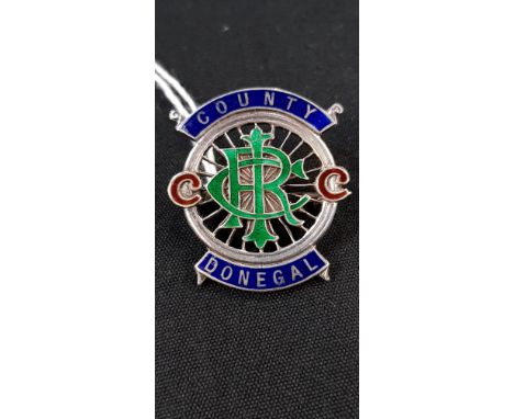 ROYAL IRISH CONSTABULARY CYCLING BADGE DONEGAL - SILVER AND ENAMEL 1903