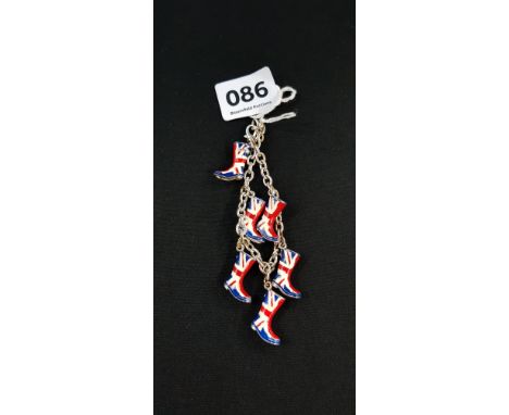 CHARM BRACELET WITH ENAMEL UNION JACK WELLIES