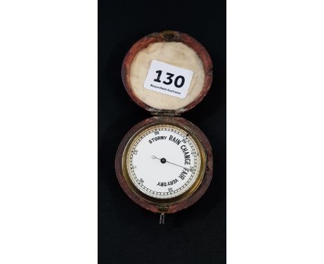 ANTIQUE POCKET BAROMETER IN CASE