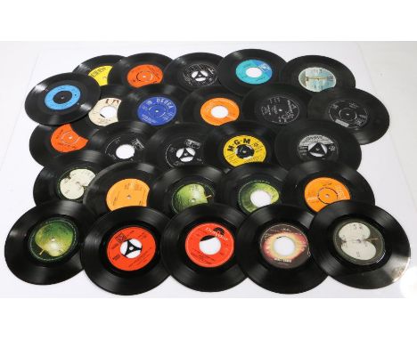 25 x Rock 7" singles. Artists to include The Beatles, David Bowie, Bob Dylan, The Kinks, The Rolling Stones, The Who together