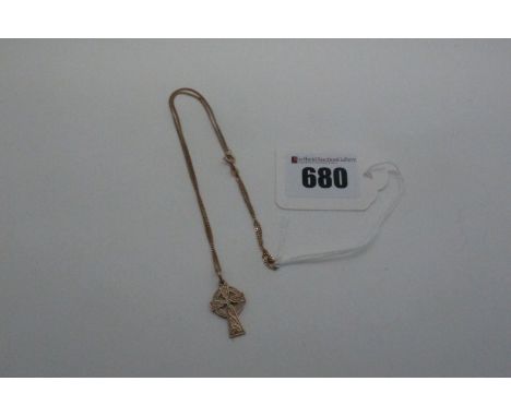 A 9ct Gold Celtic Cross Pendant, on a chain stamped "375" (3.5grams). 