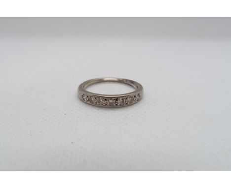 An approx 18ct (Tested) white gold diamond half eternity ring size P/Q - approx weight 4.1 grams 