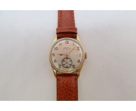 A Lord Elgin 14ct cased manual wind wristwatch - case 27mm - with seconds sub dial - working in the saleroom 