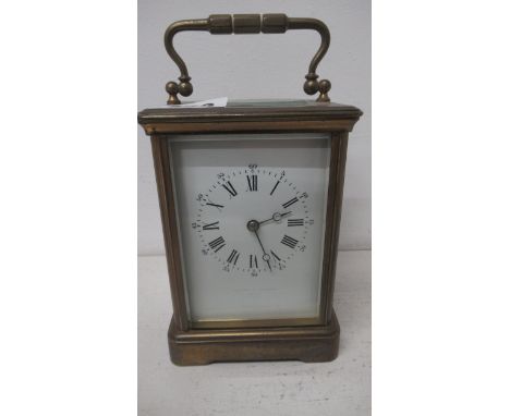 A good quality Hands French carriage clock, striking on a gong - not working 