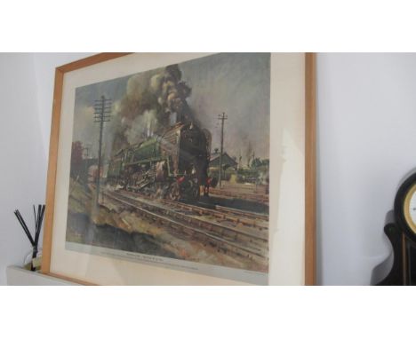 A Terence Cuneo signed print of Evening Star stamped James Haworth &amp; Brother Ltd 94cm x 76cm 
