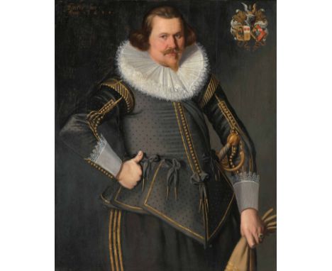   De Geest, Wybrand (1592 Leeuwarden 1661) Umkreis  Portrait des Friesischen Adligen Hette Jelckes Hobbema. 1634. Öl auf Holz