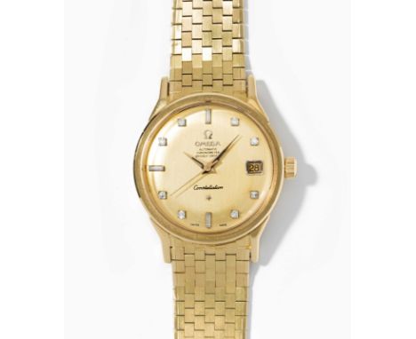   Omega Constellation Diamant-Herrenarmbanduhr 1960er Jahre. Ref. 168.005/6. Werk Nr. 21'307'202. Chronometer Automatik Cal. 