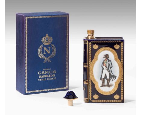  Cognac Camus Napoleon Vieille Réserve, Limoges Tonflasche 22 K Golddekor, Edition Limitée bi-Centenaire de l'Empereur Napol