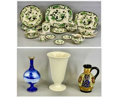 ASSORTED CERAMICS, including Gouda daisy pattern jug, 18.5cms (h), Royal Doulton slender vase, with blue and white transfer d