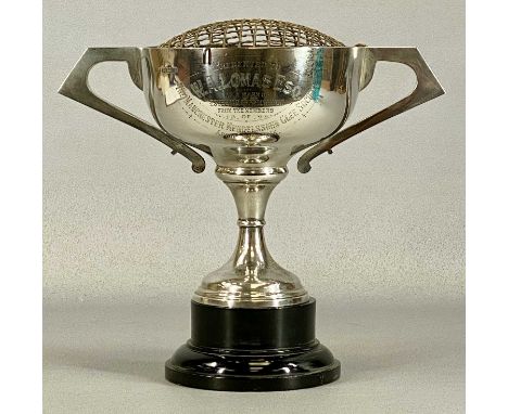 GEORGE V SILVER TWO-HANDLED PRESENTATION ROSE BOWL, inscription dated April 23rd, 1914, Wilmot Manufacturing Co, Birmingham 1