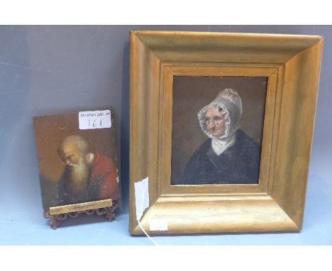 A 19th Century portrait of a lady, oil on panel, 13.5cm x 11cm
