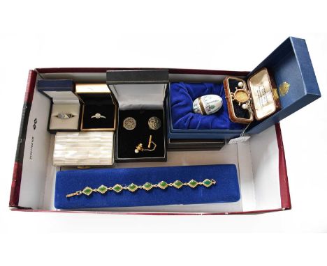 A Quantity of Jewellery, including a medallion presented to PC Clowes by the Hanley police on his retirement after 25 years s