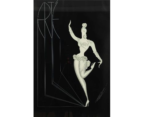 Romain de Tirtoff "Erté" (1892-1990) Russian-FrenchArt Deco stylised dancerSigned, colour reproduction, 74cm by 49cm