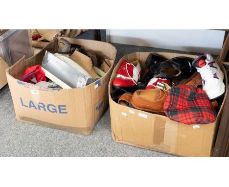 Assorted Costume Accessories comprising, pair of Regent brown leather brogues, Russel and Bromley chelsea boots, pair of Styl