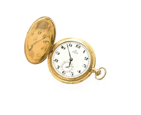 An 18 Carat Gold Full Hunter Pocket Watch, signed Election, Chronometer, manual wound lever movement signed, adjusted to thre