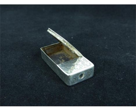 A Victorian hallmarked sterling silver snuff box made by Aston & Son, assayed in Birmingham in 1858, having two compartments,