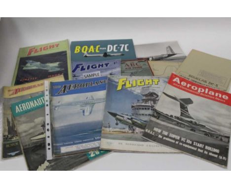 Collection of flying booklets, air craft manuals etc, including photograph and plan of the cabin and general arrangement of t