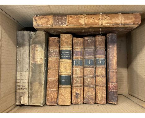 Group of leather bound antiquarian agricultural books including Jethro Tull - The Horse-Hoing Husbandry, 2nd edition, A. Mill