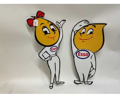Two Mr &amp; Mrs Drip Esso advertising Signs 54-60.5 cm 