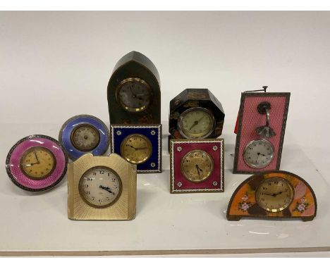 Collection of 1920s timepieces/clocks to include an unusual night time bedside clock with battery powered illuminated dial, t