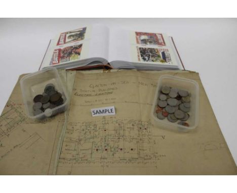 Mixed ephemera including modern Louis Wain and Battle cards, some coinage etc.