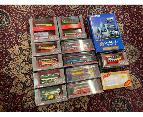 Diecast boxed selection of Corgi Original Omnibus models plus two Corgi Classics China Motor Buses (13)