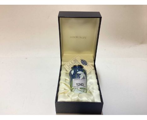 Moorcroft enamel Snowdrop vase, in original boxPerfect 