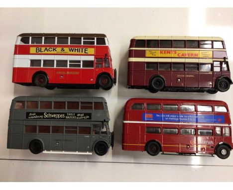 Selection of boxed and unboxed Corgi and Solido double decker buses (qty)