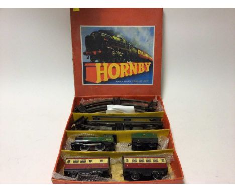 Hornby vintage clockwork train set Goods No.30, boxed
