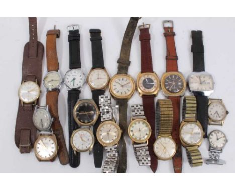 Collection of various vintage Gentlemen's wristwatches Timex, Ingersoll and others.
