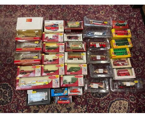 Diecast boxed selection of buses and lorries various manufacturers including Corgi, Matchbox etc. (qty)