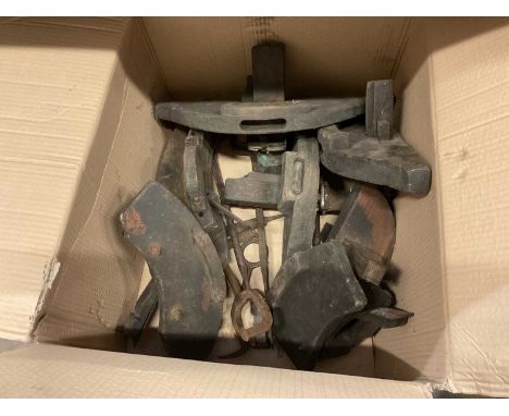 Two boxes of planes and woodworking tools