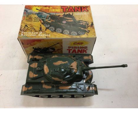 Marx cap firing tank boxed, Lincoln International heavy duty tractor boxed, Minatone TV games and other board games, plus som