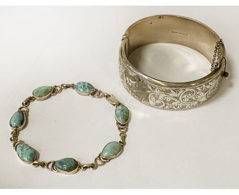 STERLING SILVER BANGLE &amp; BRACELET 