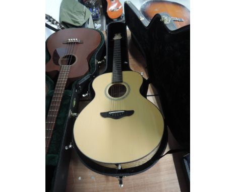 A Northwood electro acoustic guitar, bridge pickup, quilted maple, serial number 013104, with hard caseHAND WRITTEN LABEL QM8