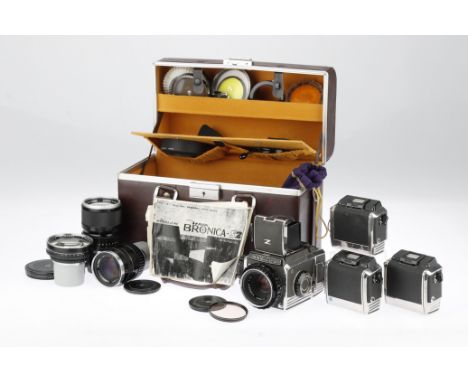 A Zenza Bronica S2 Medium Format SLR Camera chrome, 1965-69, serial no.CB 51512, with a Nikkor-P f/2.8 75mm lens, serial no.1