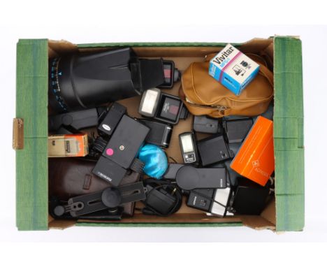 A Mixed Selection of Camera Flash Guns, untested, from a range of manufacturers,