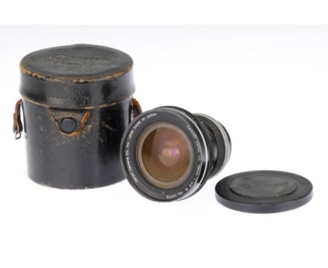 A Canon FL R f/3.5 19mm Lens circa 1960s, serial no.10773, body F, optics F, fungus around edge of front glass, aperture open