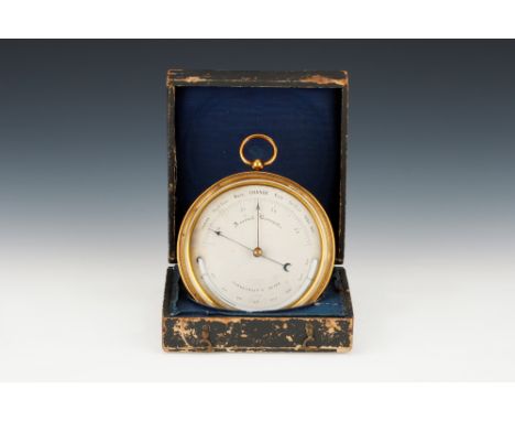 A Victorian Vidie-Pattern Aneroid Barometer, English, pre 1853, the silvered face engraved 'E. J. DENT, Paris, 3255' the silv