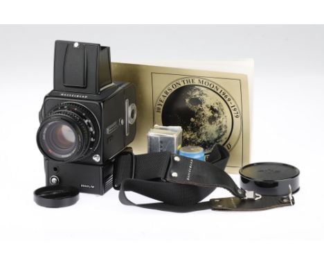 A Hasselblad EL/M Medium Format Camera, black, serial no. RV1319524, with Carl Zeiss Planar T* f/2.8 80mm lens, black, serial