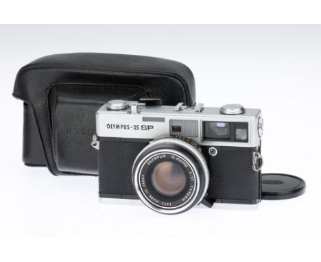 An Olympus 35 SP Rangefinder Camera chrome, 1969-73, serial no.340088, with a G.Zuiko f/1.7 42mm lens, shutter working on man