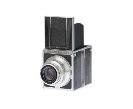 A Primar-Reflex II Medium Format SLR Camera circa 1951, chrome, serial no.34487, made by Feinoptisches Werk Görlitz formerly 