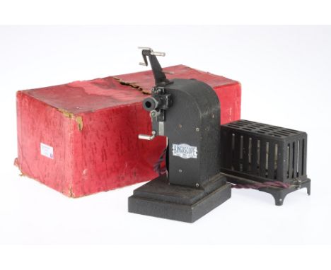 A Bingoscope Motion Picture Toy Projector, black, in G condition, mains version with hand-crank, untested, in maker's box,