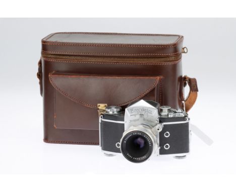 An Ihagee Exakta Varex IIa 35mm SLR Camera chrome, 1957-61, serial no.825265, with a Carl Zeiss Jena Tessar f/2.8 50mm manual