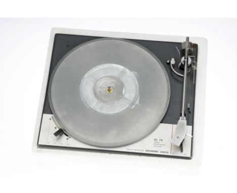 A Goldring Lenco GL 75 Transcription Turntable Record Player, grey, in VG condition, untested, with Shure M55E pickup cartrid